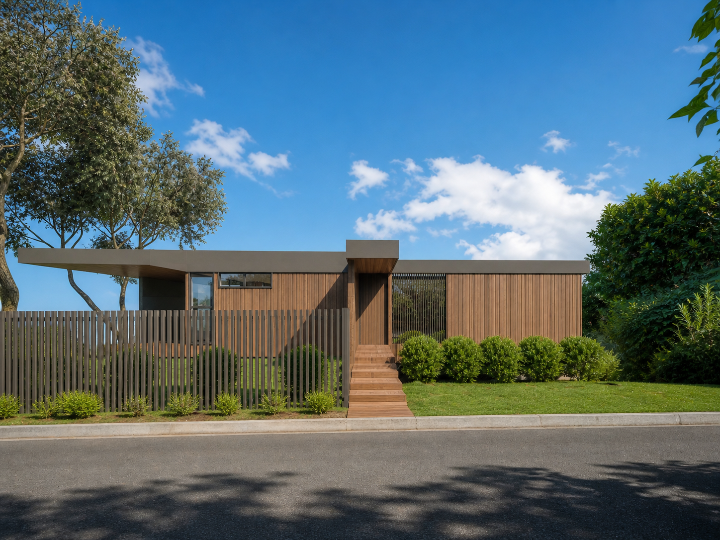 View from the street of an Architecturally Designed home in Browns Bay